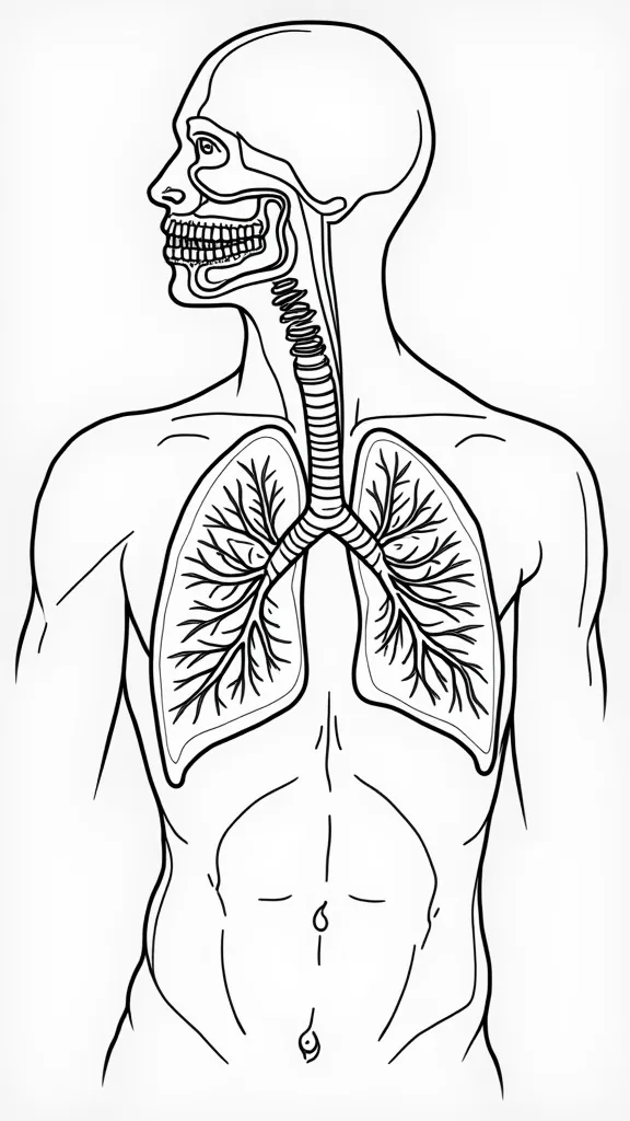 coloring pages respiratory system